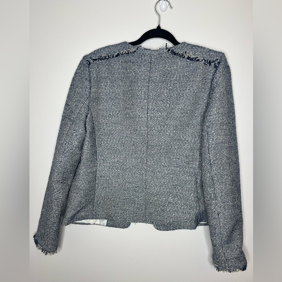 NWT Banana Republic Women's Tweed Frayed Long Cuff Sleeves Blazer Size 12 - Picture 7 of 7